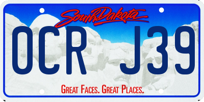 SD license plate 0CRJ39