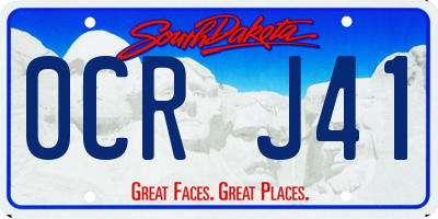 SD license plate 0CRJ41