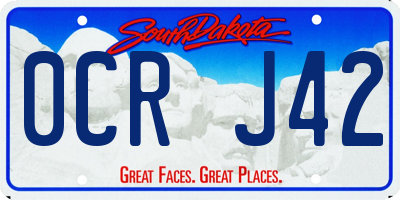 SD license plate 0CRJ42