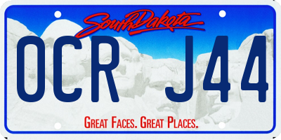 SD license plate 0CRJ44