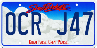 SD license plate 0CRJ47
