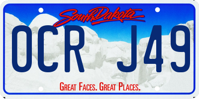 SD license plate 0CRJ49