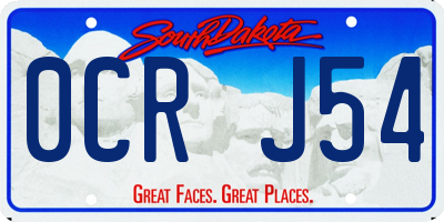 SD license plate 0CRJ54