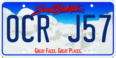 SD license plate 0CRJ57
