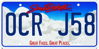SD license plate 0CRJ58