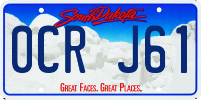 SD license plate 0CRJ61