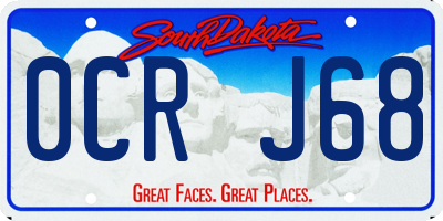 SD license plate 0CRJ68