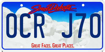 SD license plate 0CRJ70