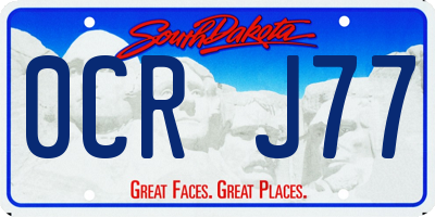 SD license plate 0CRJ77