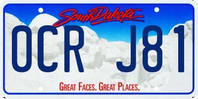 SD license plate 0CRJ81