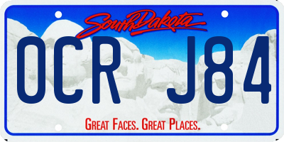 SD license plate 0CRJ84