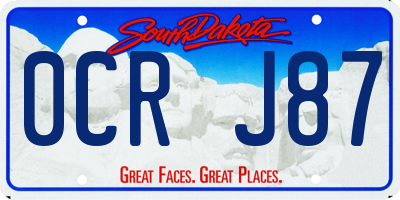 SD license plate 0CRJ87