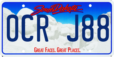 SD license plate 0CRJ88