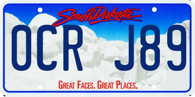 SD license plate 0CRJ89