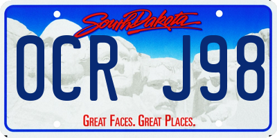 SD license plate 0CRJ98