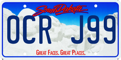 SD license plate 0CRJ99