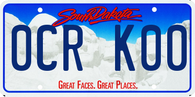 SD license plate 0CRK00