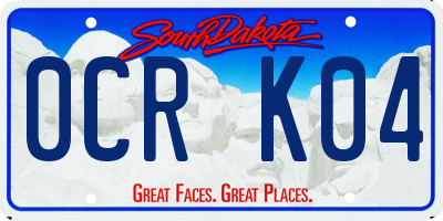 SD license plate 0CRK04