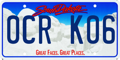SD license plate 0CRK06
