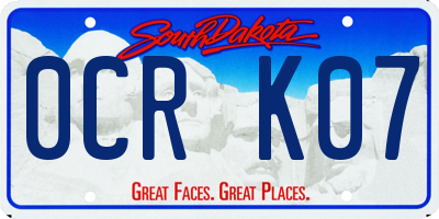 SD license plate 0CRK07