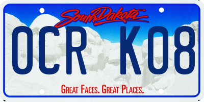SD license plate 0CRK08