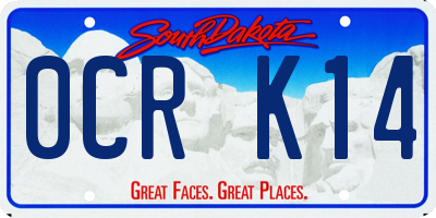 SD license plate 0CRK14