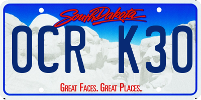SD license plate 0CRK30