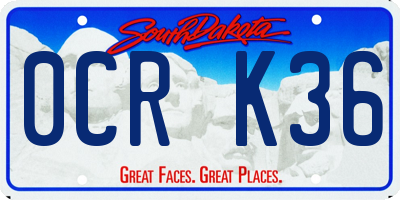 SD license plate 0CRK36