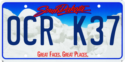 SD license plate 0CRK37
