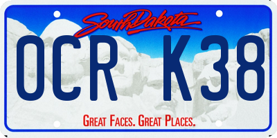 SD license plate 0CRK38