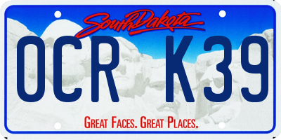 SD license plate 0CRK39