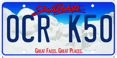 SD license plate 0CRK50