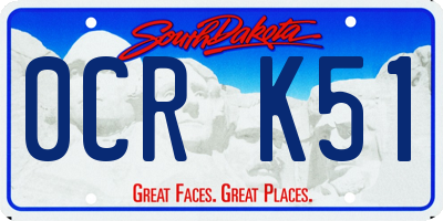 SD license plate 0CRK51