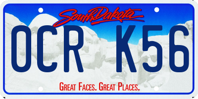 SD license plate 0CRK56