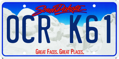 SD license plate 0CRK61