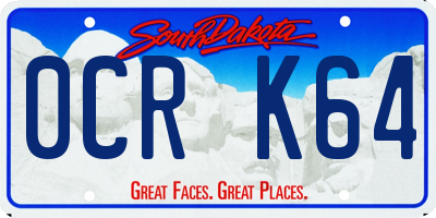 SD license plate 0CRK64