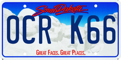 SD license plate 0CRK66