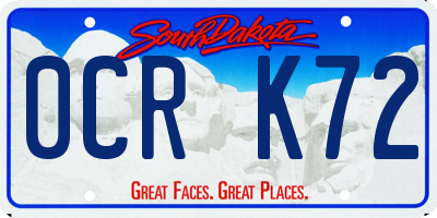 SD license plate 0CRK72