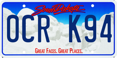 SD license plate 0CRK94