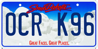 SD license plate 0CRK96
