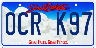SD license plate 0CRK97