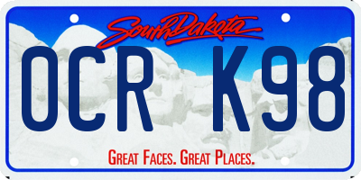 SD license plate 0CRK98