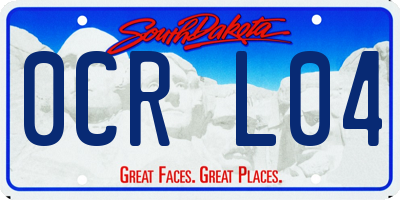 SD license plate 0CRL04