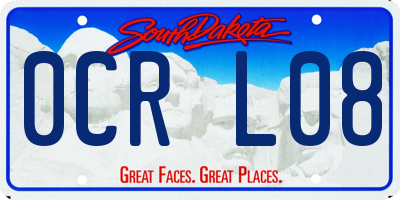SD license plate 0CRL08