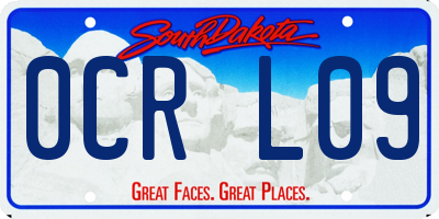 SD license plate 0CRL09
