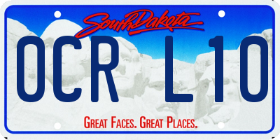 SD license plate 0CRL10