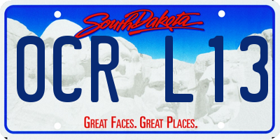 SD license plate 0CRL13