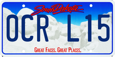 SD license plate 0CRL15