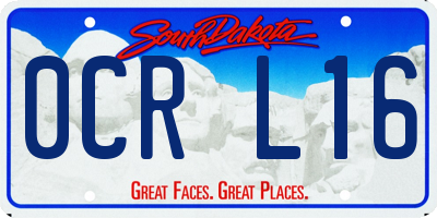 SD license plate 0CRL16