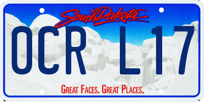SD license plate 0CRL17